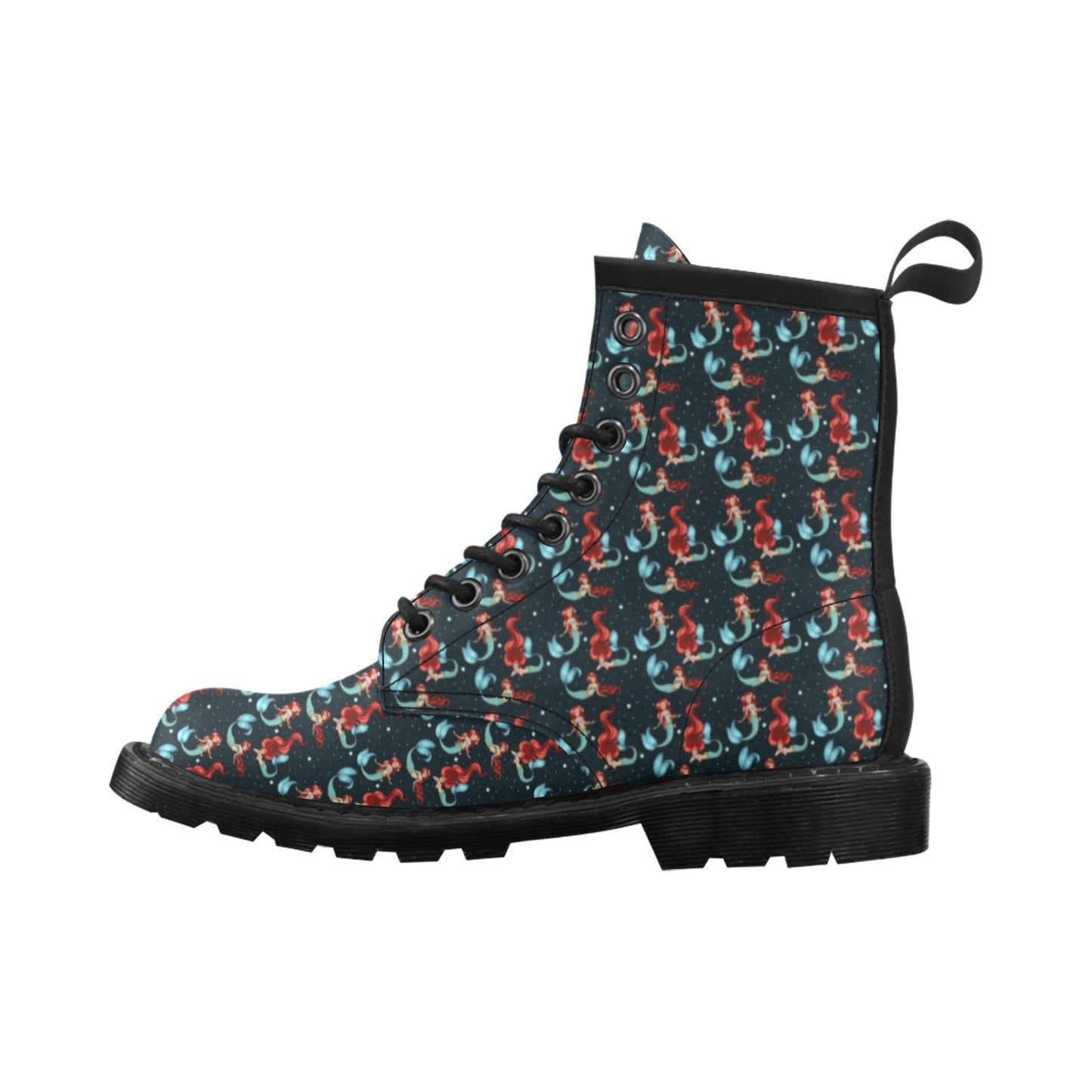 Mermaid Girl Themed Design Print Women's Boots
