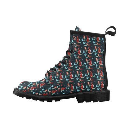 Mermaid Girl Themed Design Print Women's Boots