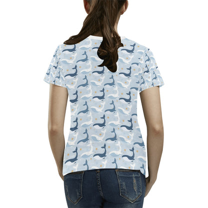 Whale Print Design LKS305 Women's  T-shirt