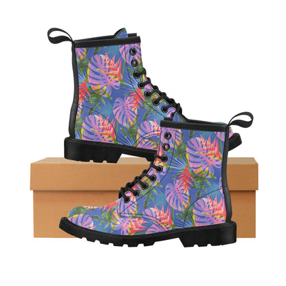 Tropical Flower Pattern Print Design TF025 Women's Boots