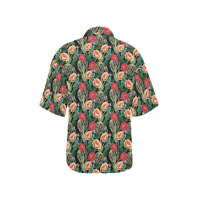 Cactus Pattern Print Design 06 Women's Hawaiian Shirt