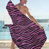 Zebra Pink Print Design LKS304 Beach Towel 32" x 71"