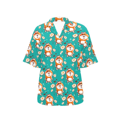 Hamster Pattern Print Design 01 Women's Hawaiian Shirt