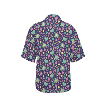 Crochet Pattern Print Design 02 Women's Hawaiian Shirt