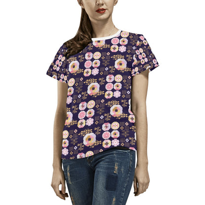 Sakura Japan Style Print Design LKS302 Women's  T-shirt
