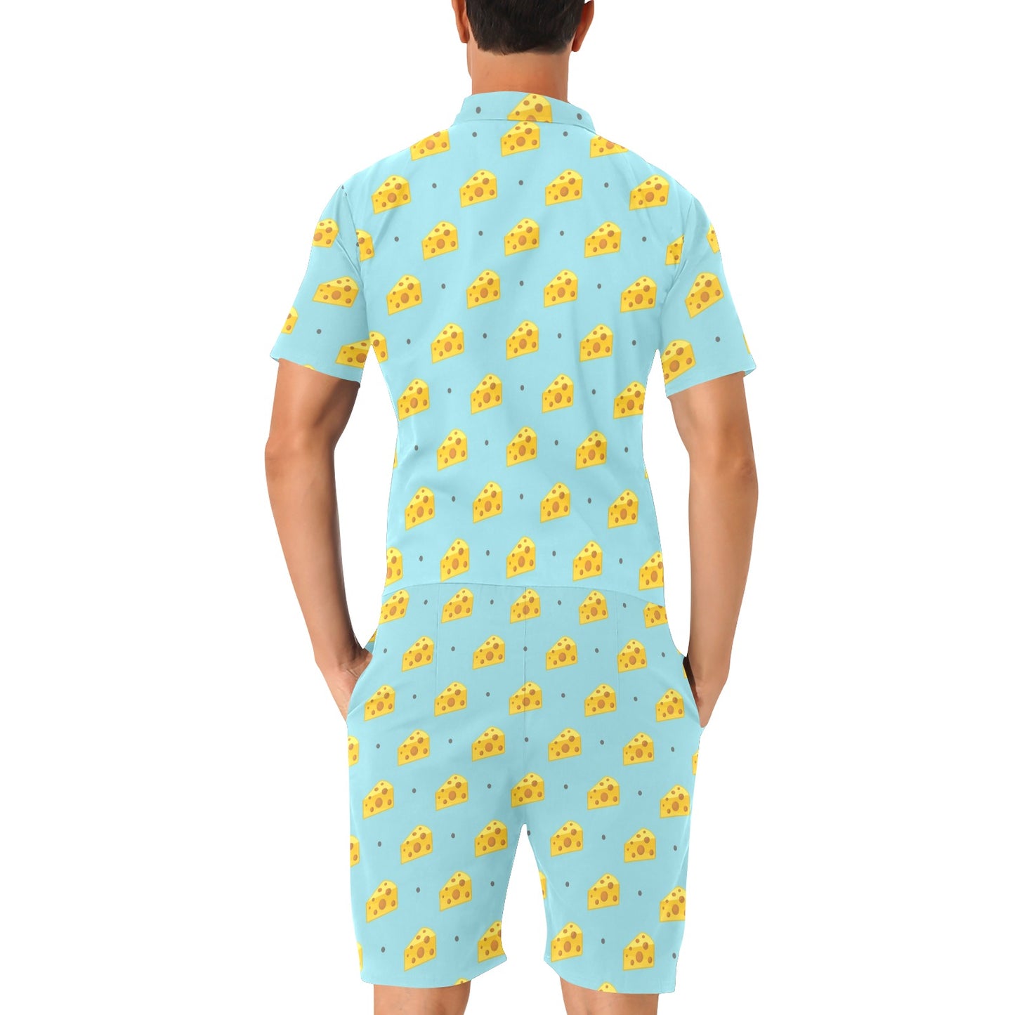 Cheese Pattern Print Design 02 Men's Romper