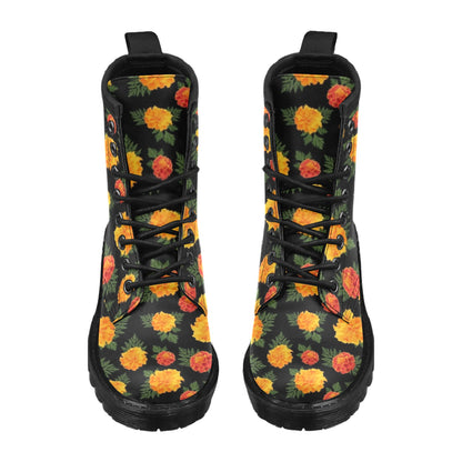 Marigold Pattern Print Design MR05 Women's Boots