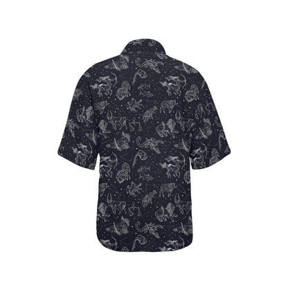 Zodiac Print Design LKS304 Women's Hawaiian Shirt