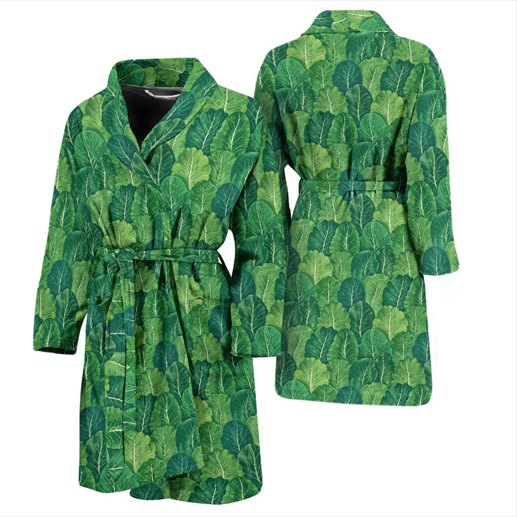 Cabbage Pattern Print Design 02 Men Bathrobe-JORJUNE.COM