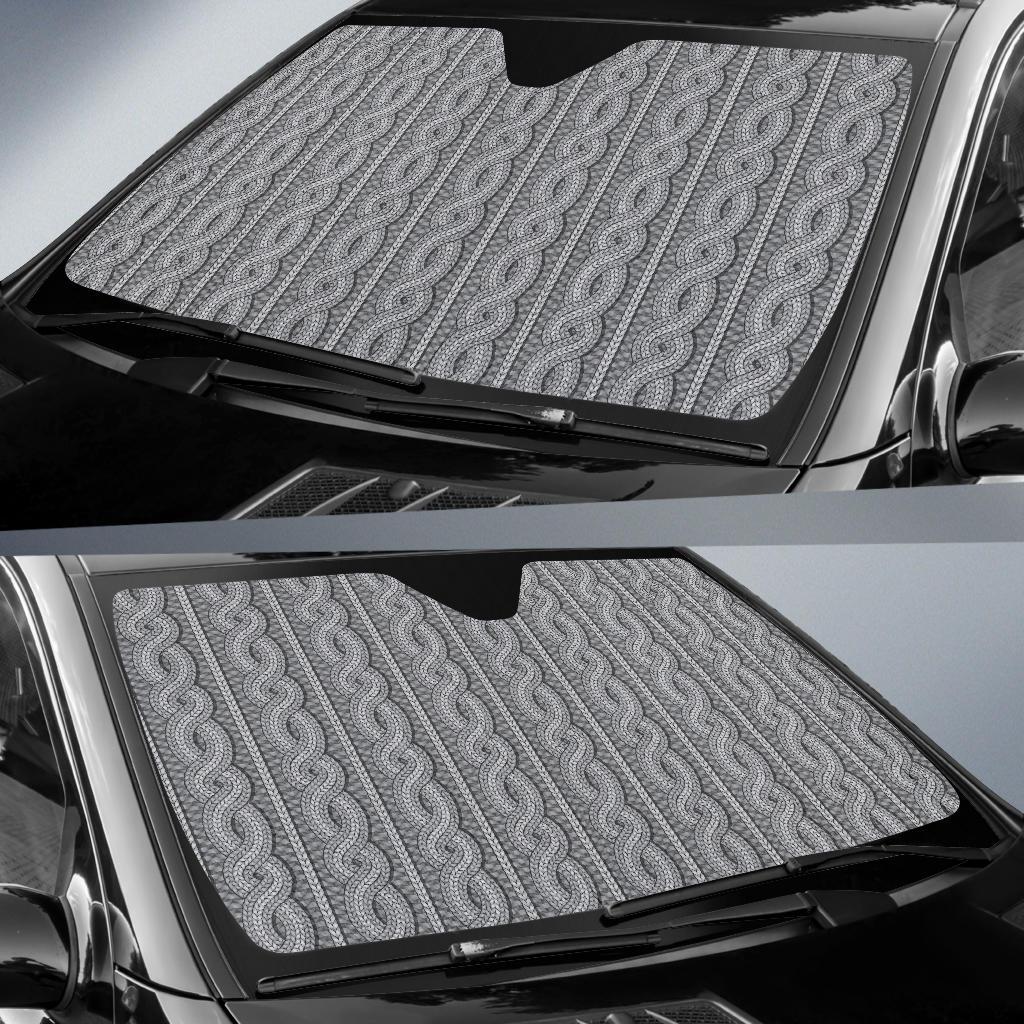 Cable Knit Pattern Print Design 01 Car Sun Shade-JORJUNE.COM