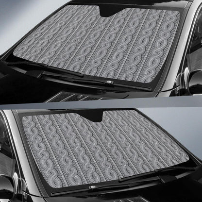 Cable Knit Pattern Print Design 01 Car Sun Shade-JORJUNE.COM