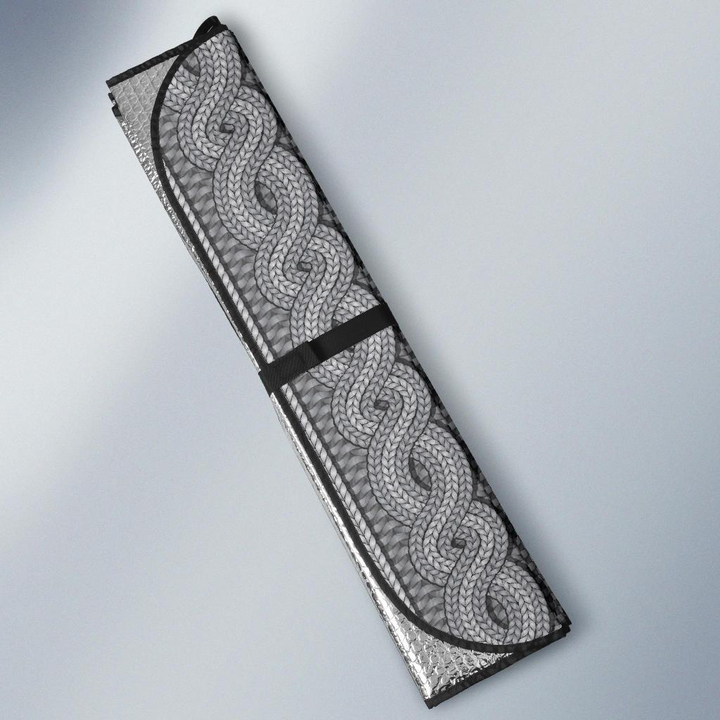 Cable Knit Pattern Print Design 01 Car Sun Shade-JORJUNE.COM