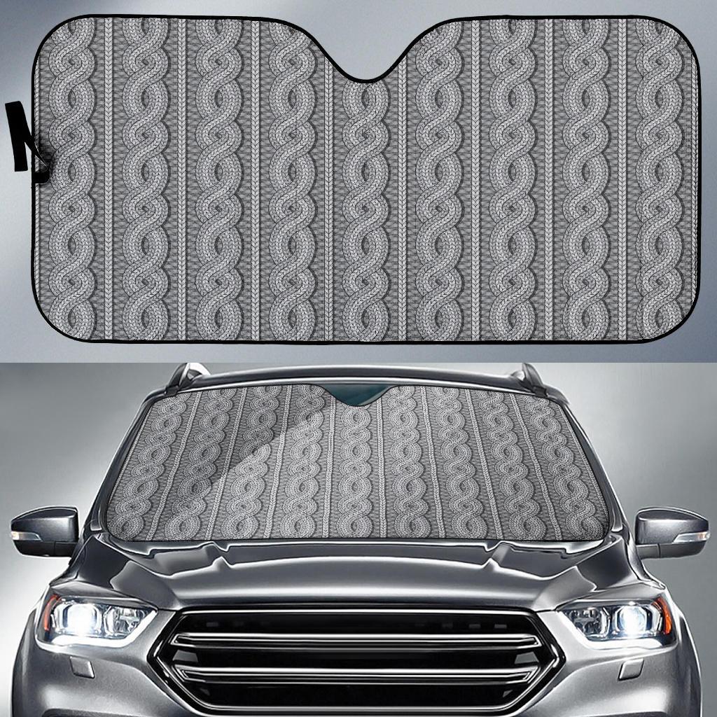Cable Knit Pattern Print Design 01 Car Sun Shade-JORJUNE.COM