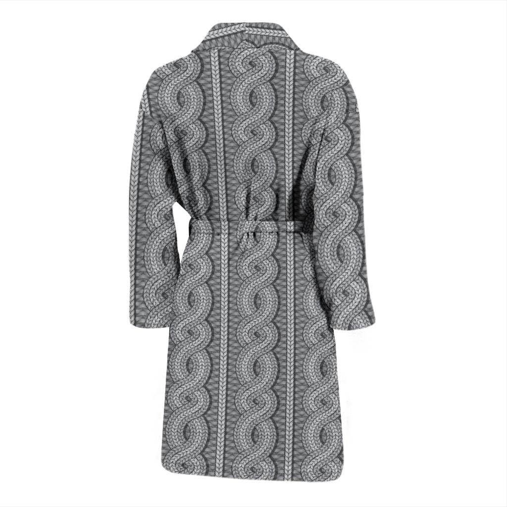 Cable Knit Pattern Print Design 01 Men Bathrobe-JORJUNE.COM
