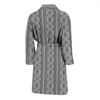 Cable Knit Pattern Print Design 01 Men Bathrobe-JORJUNE.COM