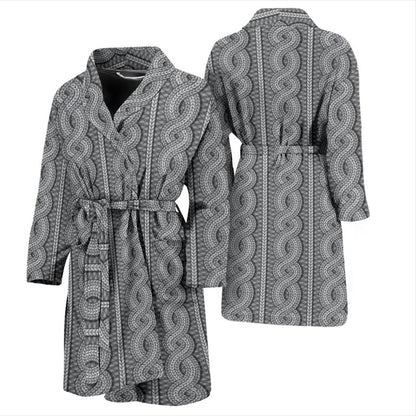 Cable Knit Pattern Print Design 01 Men Bathrobe-JORJUNE.COM