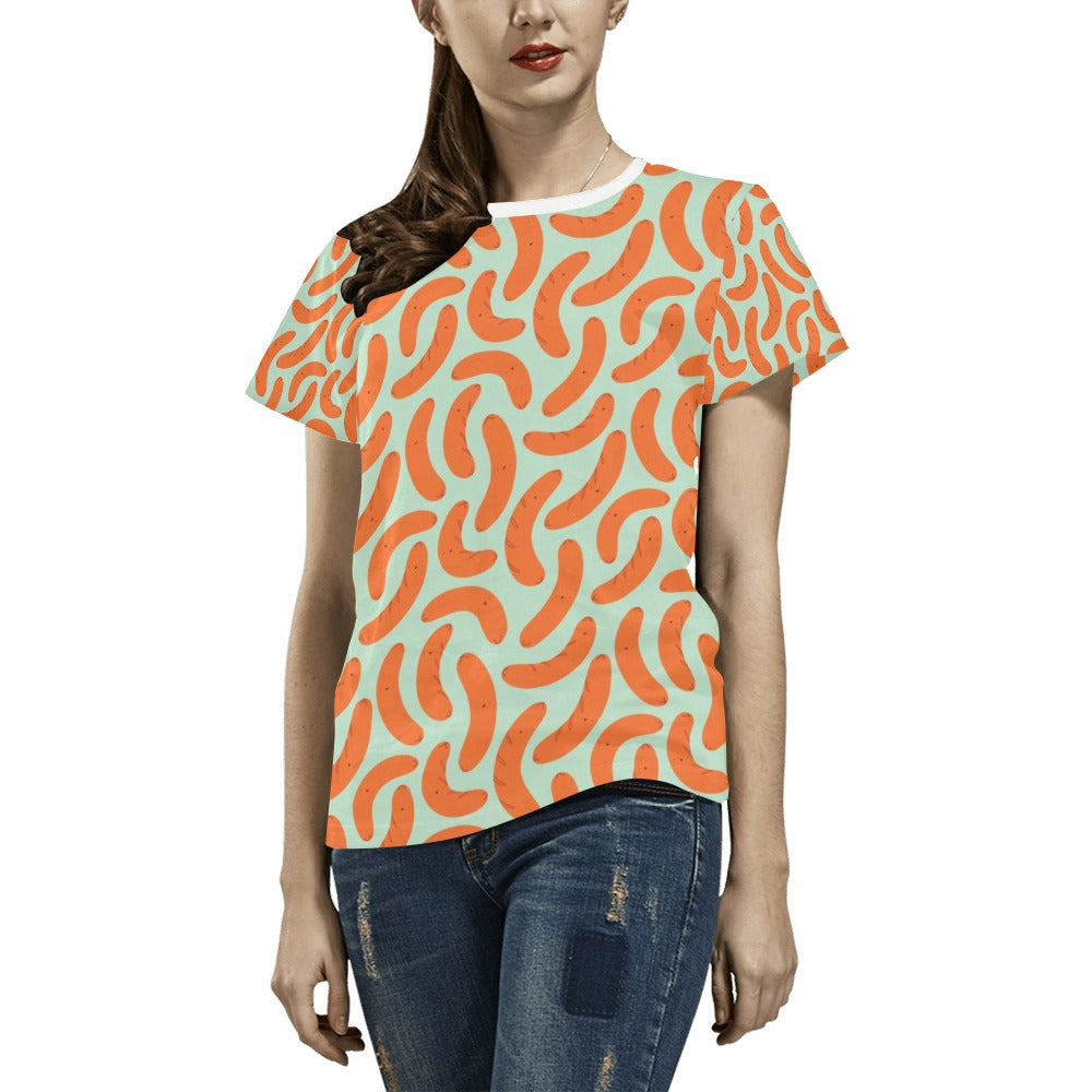 Sausage Print Design LKS304 Women's  T-shirt