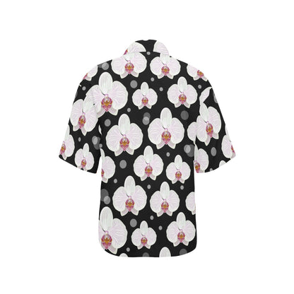Orchid White Pattern Print Design OR09 Women's Hawaiian Shirt