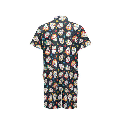 Sugar Skull Print Design LKS305 Men's Romper