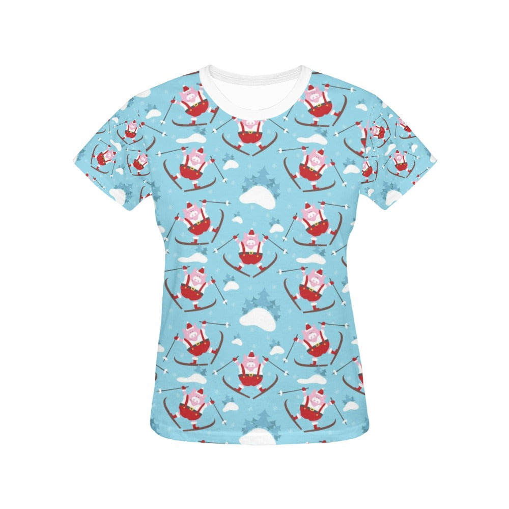 Ski Print Design LKS309 Women's  T-shirt