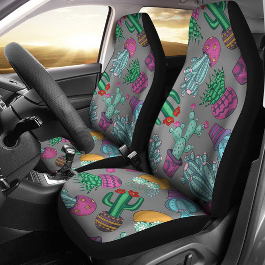 Cactus Colorful Print Pattern Universal Fit Car Seat Covers