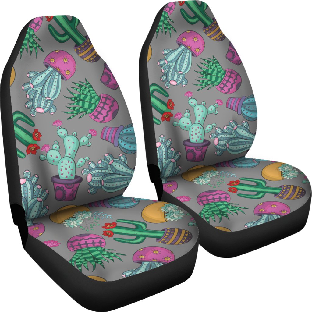 Cactus Colorful Print Pattern Universal Fit Car Seat Covers