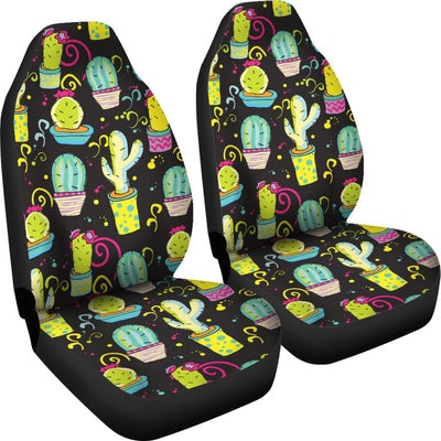 Cactus Neon Style Print Pattern Universal Fit Car Seat Covers