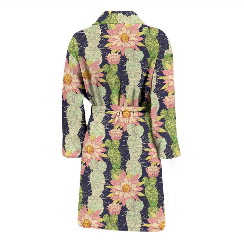 Cactus Pattern Print Design 01 Men Bathrobe-JORJUNE.COM