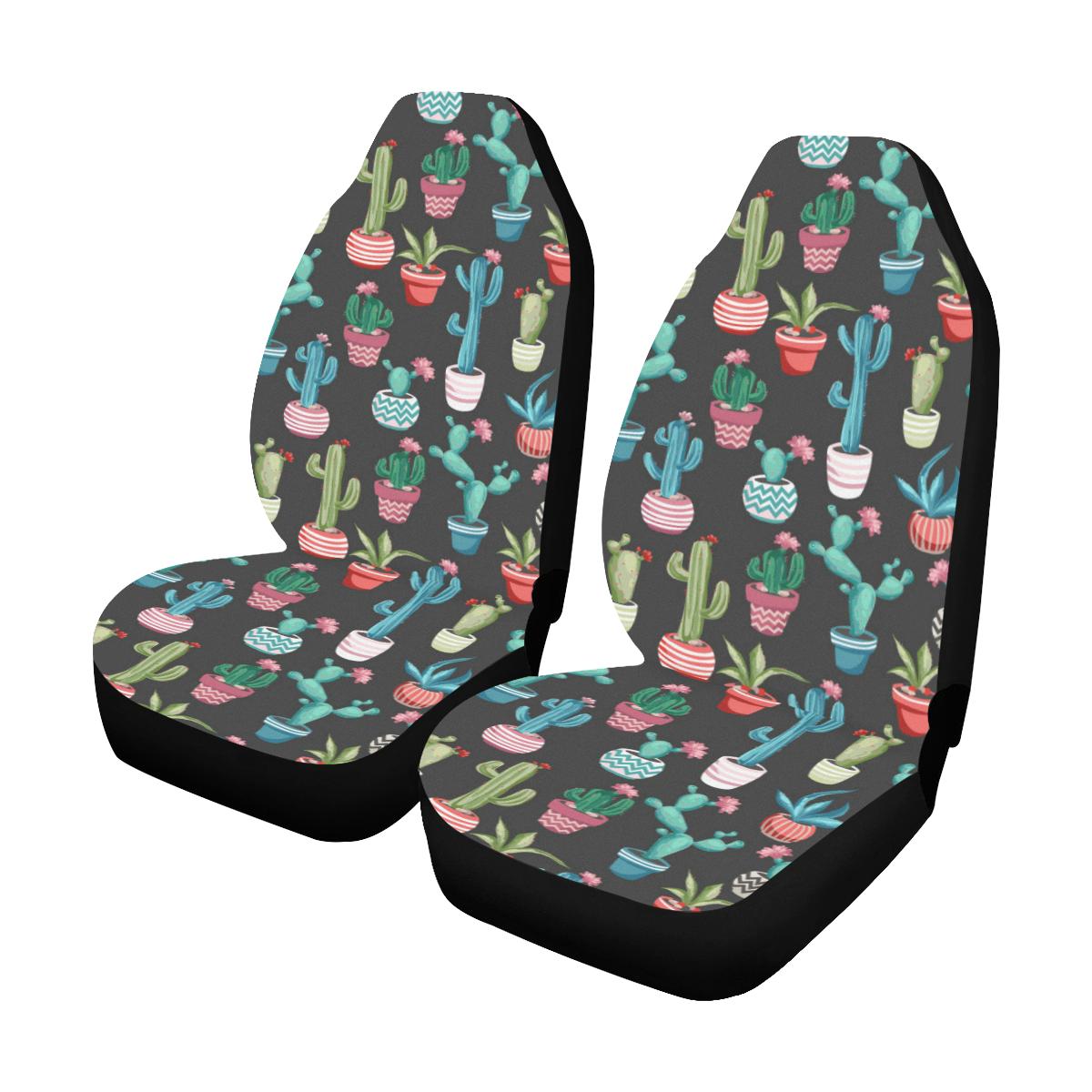 Cactus Pattern Print Design 02 Car Seat Covers (Set of 2)-JORJUNE.COM