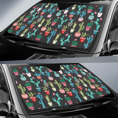 Cactus Pattern Print Design 02 Car Sun Shade-JORJUNE.COM