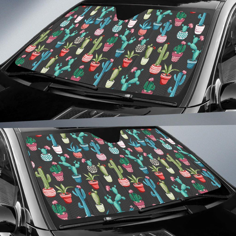 Cactus Pattern Print Design 02 Car Sun Shade-JORJUNE.COM