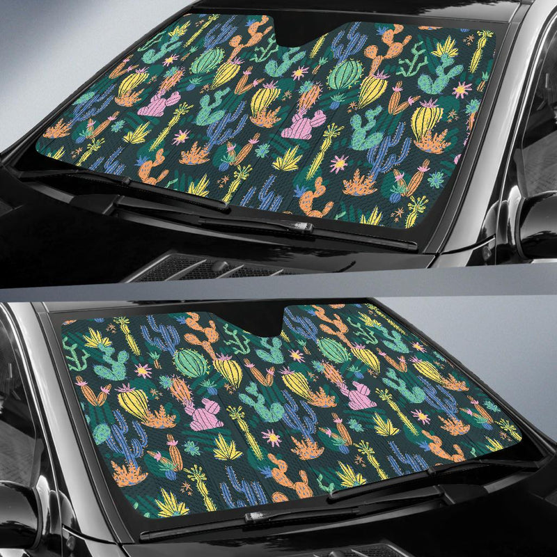 Cactus Pattern Print Design 05 Car Sun Shade-JORJUNE.COM