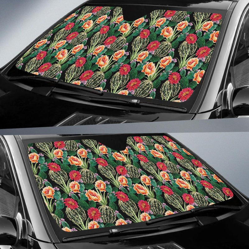 Cactus Pattern Print Design 06 Car Sun Shade-JORJUNE.COM