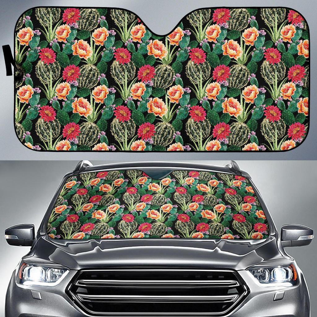 Cactus Pattern Print Design 06 Car Sun Shade-JORJUNE.COM