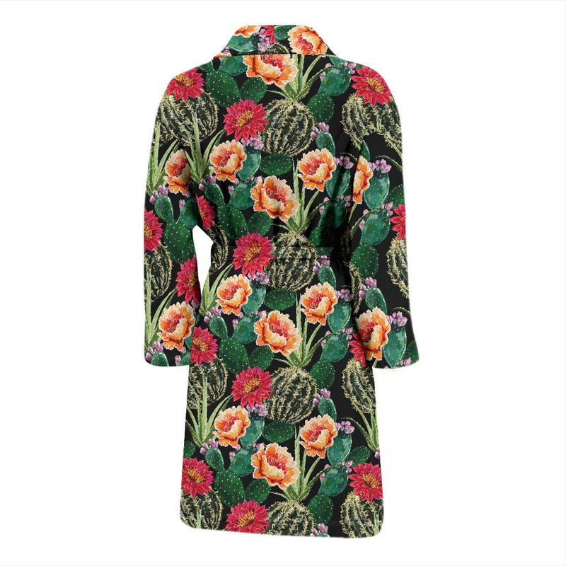 Cactus Pattern Print Design 06 Men Bathrobe-JORJUNE.COM