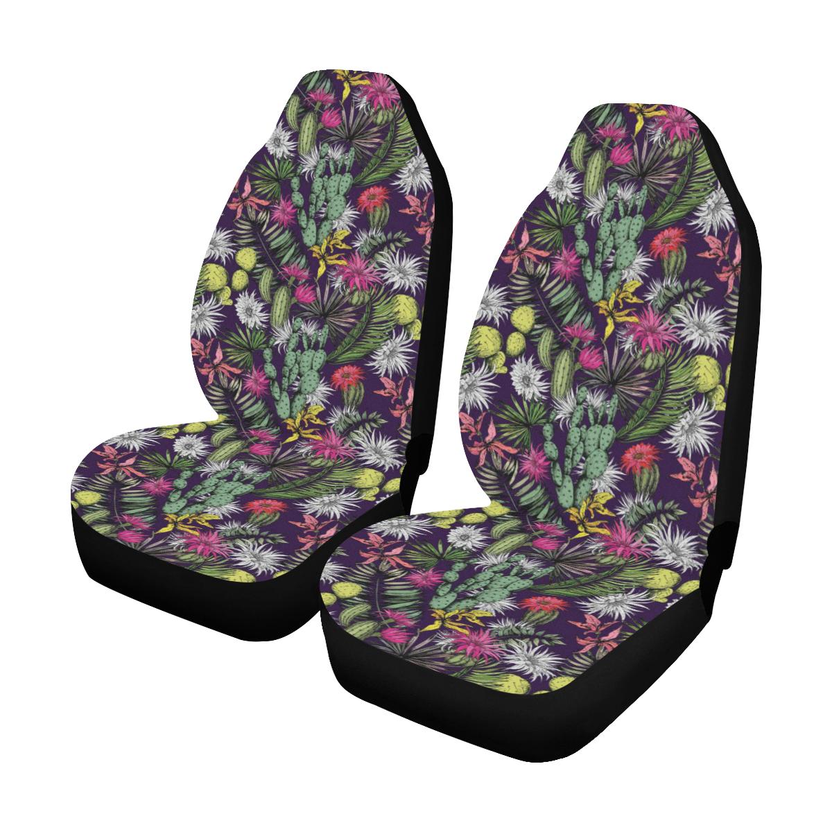 Cactus Pattern Print Design 08 Car Seat Covers (Set of 2)-JORJUNE.COM