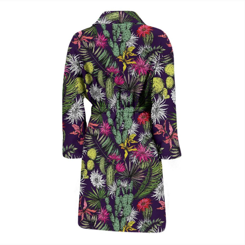 Cactus Pattern Print Design 08 Men Bathrobe-JORJUNE.COM