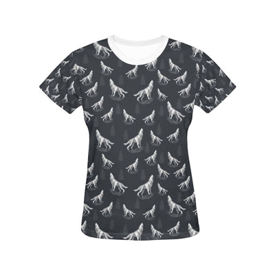 Wolf Print Design LKS303 Women's  T-shirt
