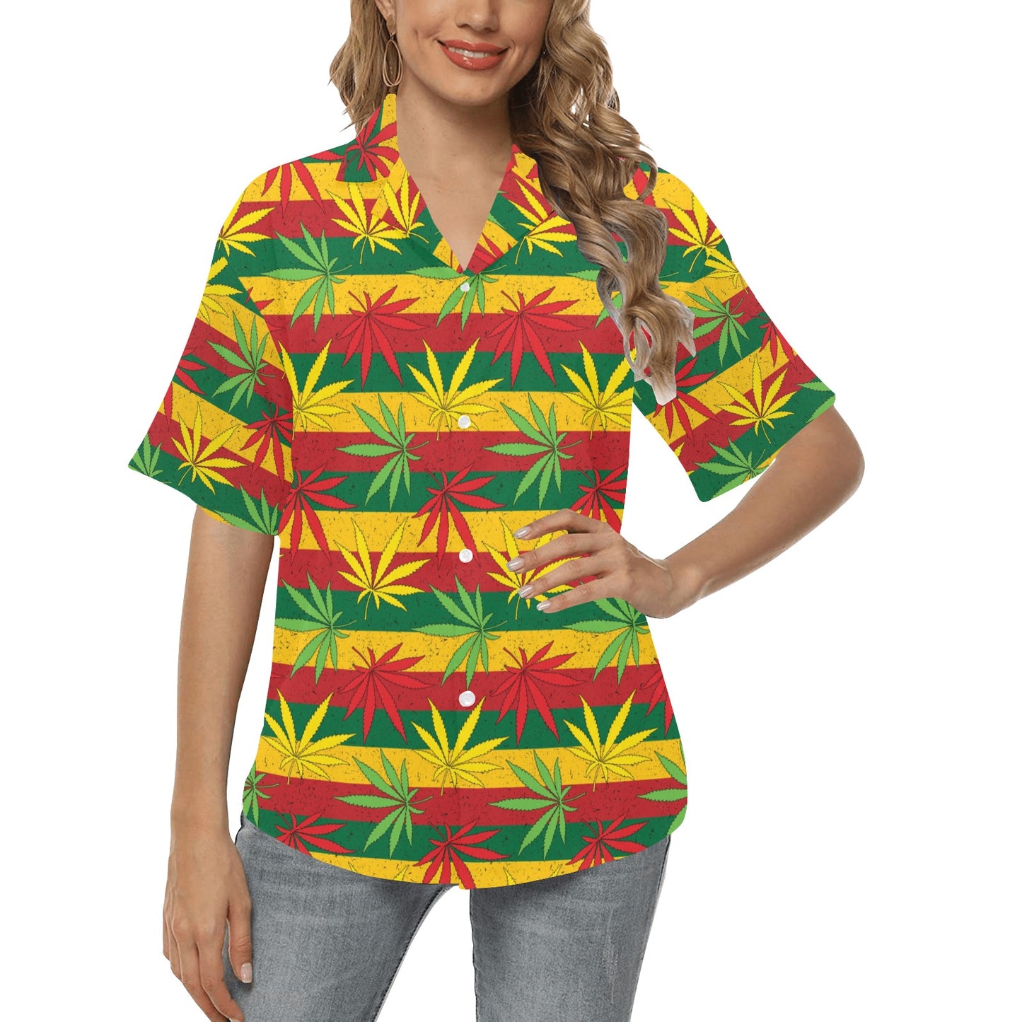 Rasta Pattern Print Design A03 Women's Hawaiian Shirt