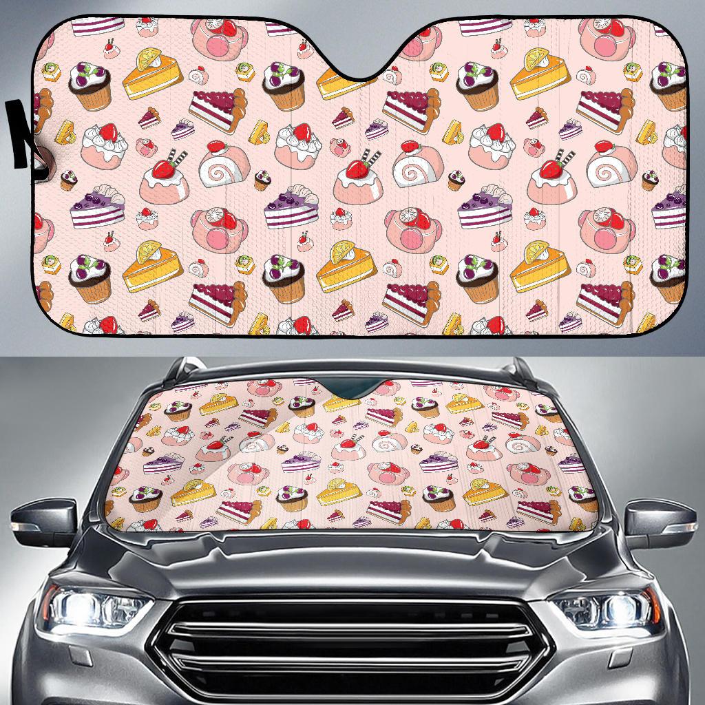 Cake Pattern Print Design 01 Car Sun Shade-JORJUNE.COM