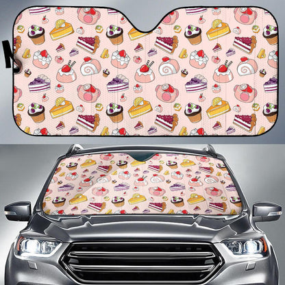 Cake Pattern Print Design 01 Car Sun Shade-JORJUNE.COM