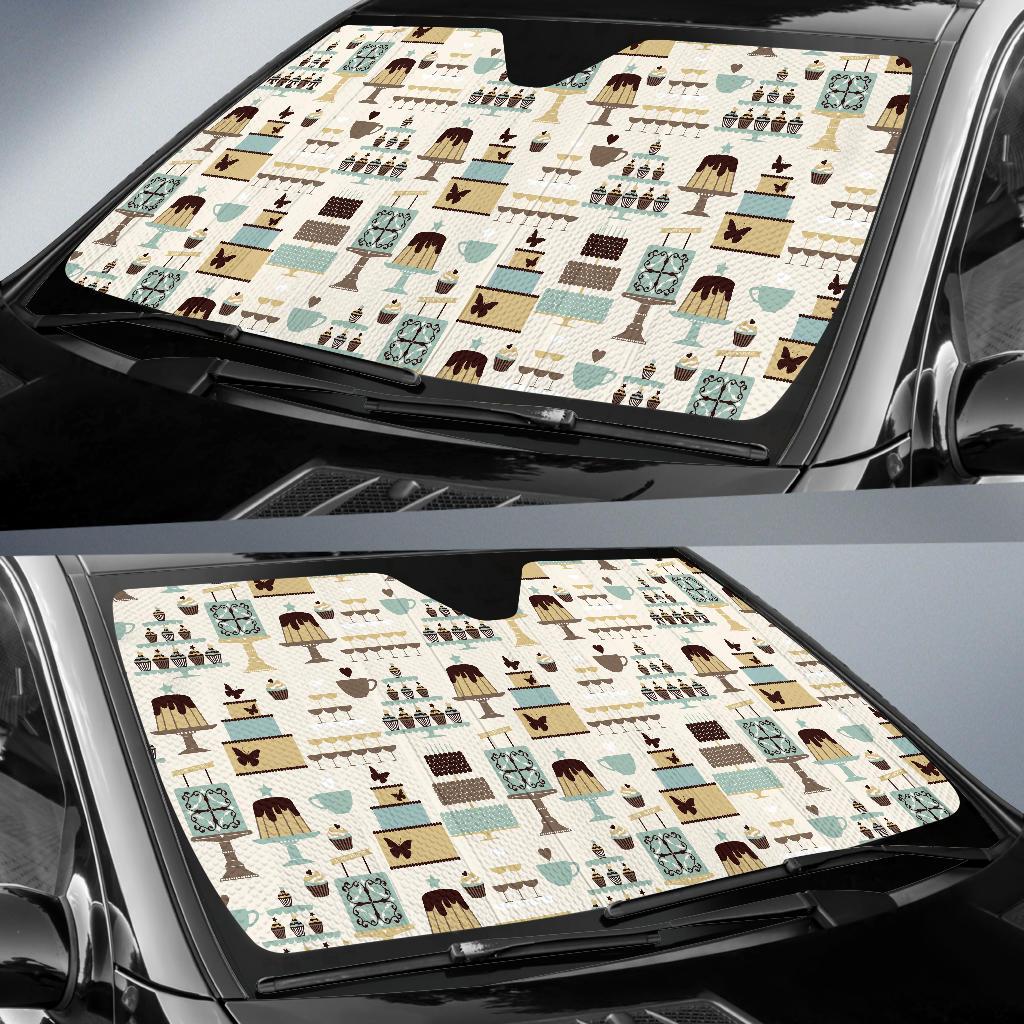 Cake Pattern Print Design 02 Car Sun Shade-JORJUNE.COM
