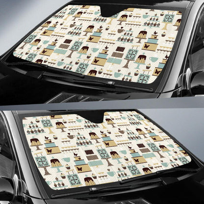 Cake Pattern Print Design 02 Car Sun Shade-JORJUNE.COM