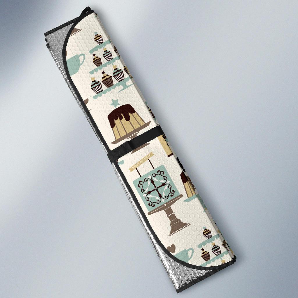Cake Pattern Print Design 02 Car Sun Shade-JORJUNE.COM