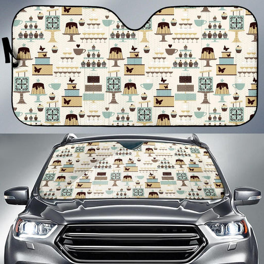 Cake Pattern Print Design 02 Car Sun Shade-JORJUNE.COM