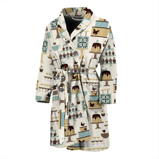 Cake Pattern Print Design 02 Men Bathrobe-JORJUNE.COM