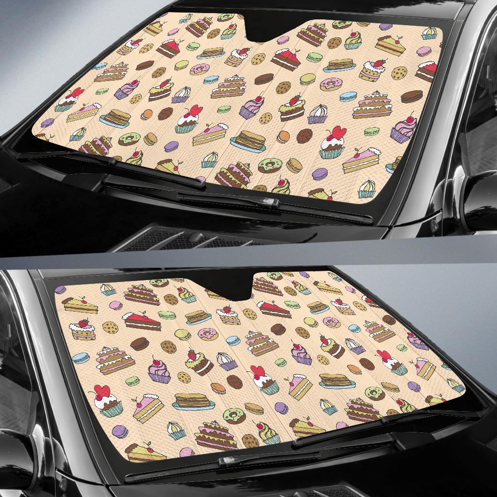 Cake Pattern Print Design 03 Car Sun Shade-JORJUNE.COM