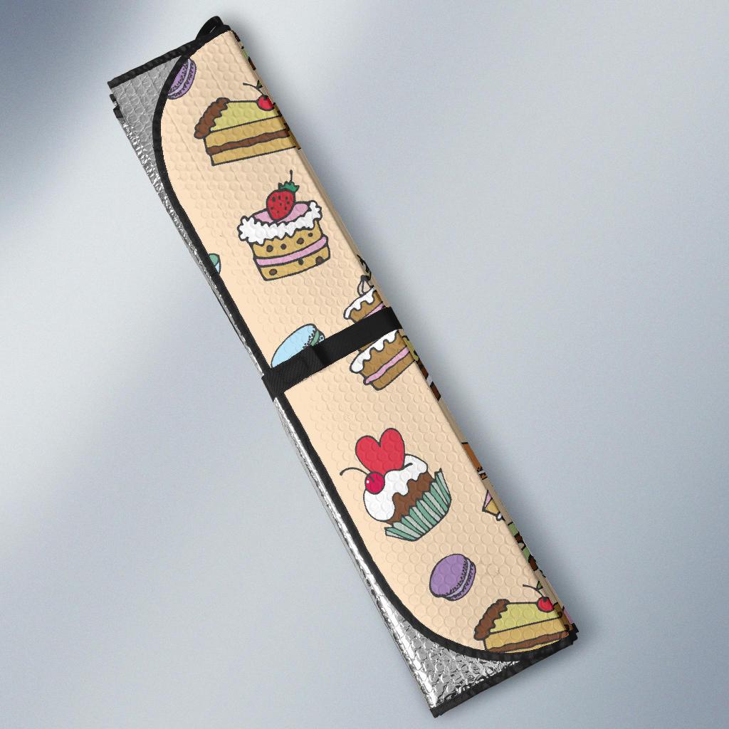 Cake Pattern Print Design 03 Car Sun Shade-JORJUNE.COM