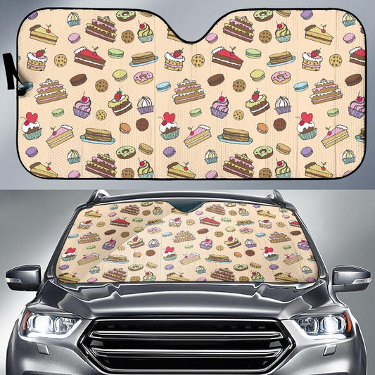 Cake Pattern Print Design 03 Car Sun Shade-JORJUNE.COM
