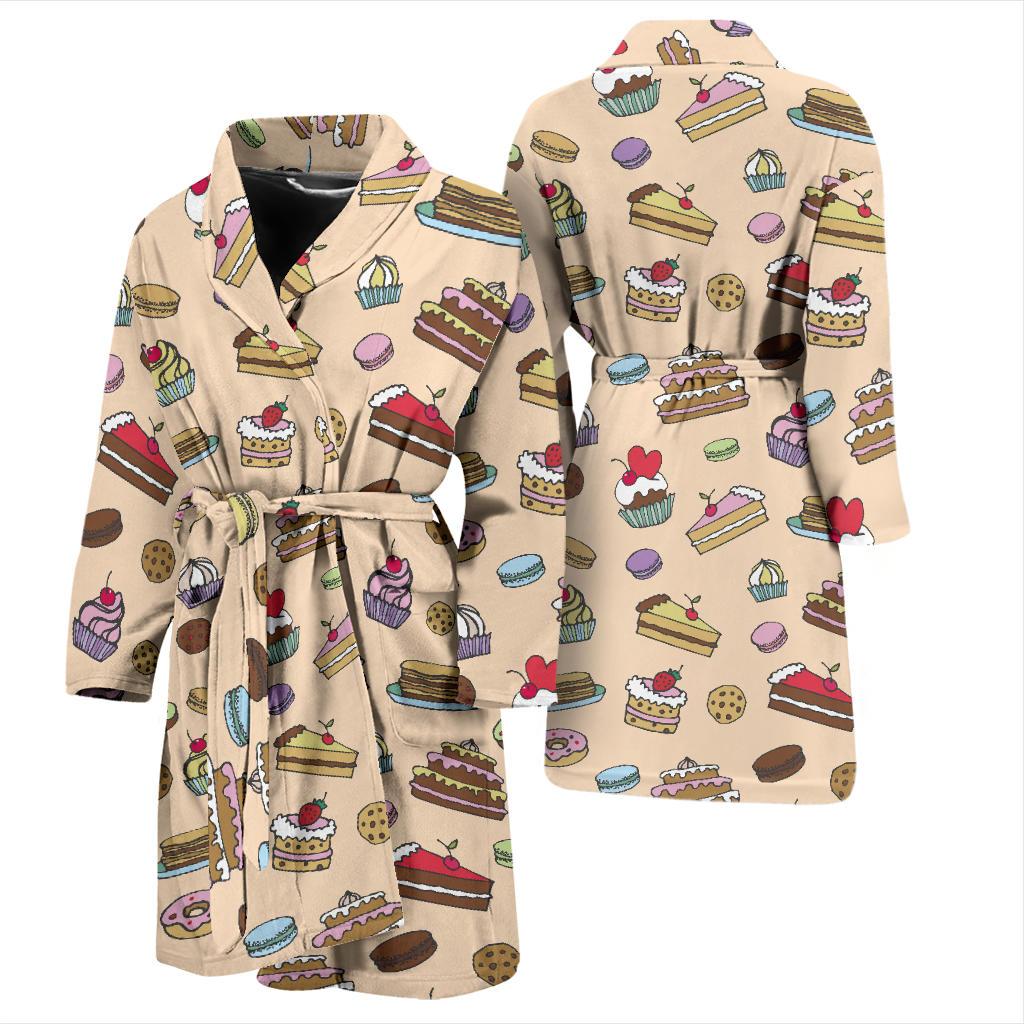 Cake Pattern Print Design 03 Men Bathrobe-JORJUNE.COM